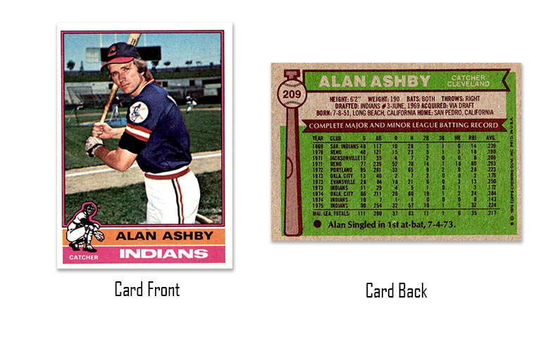 1976 Topps baseball Alan Ashby rookie card