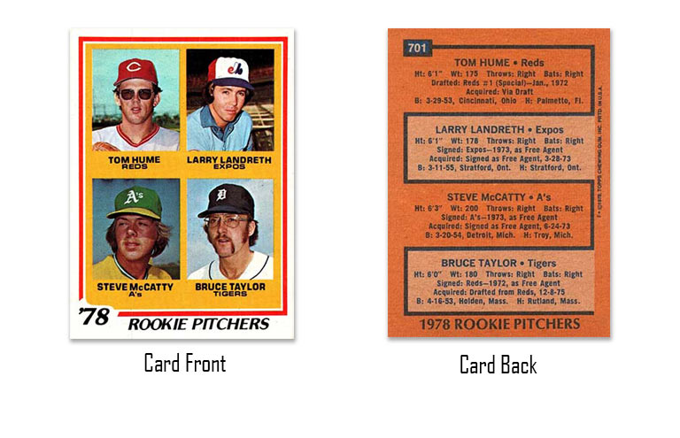 1978 Topps Tom Hume rookie pitchers card