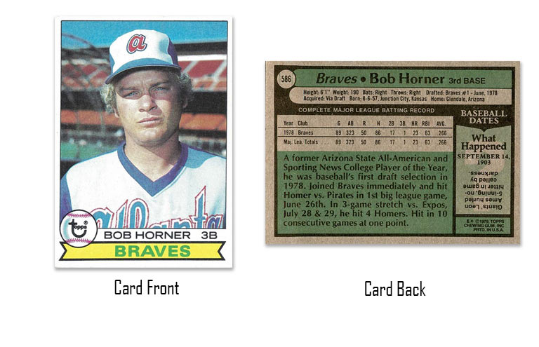 1979 Topps Bob Horner rookie card