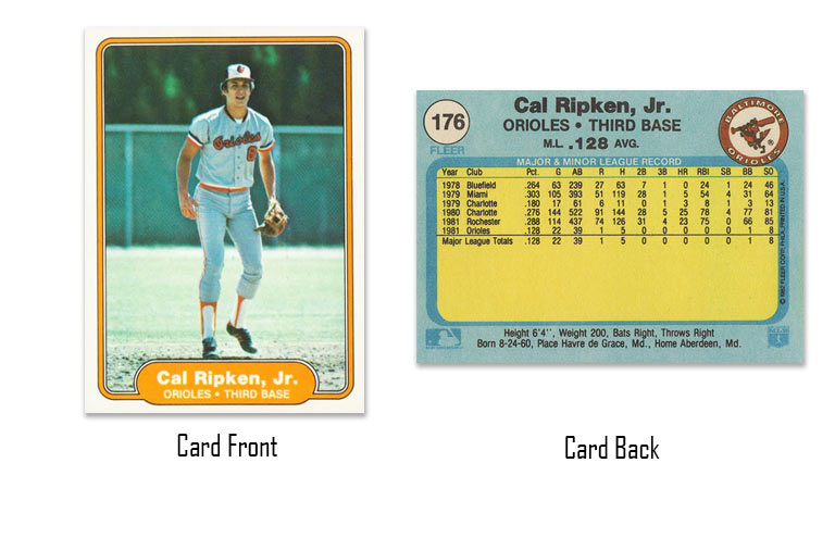 1982 Fleer baseball Cal Ripken Jr. rookie card
