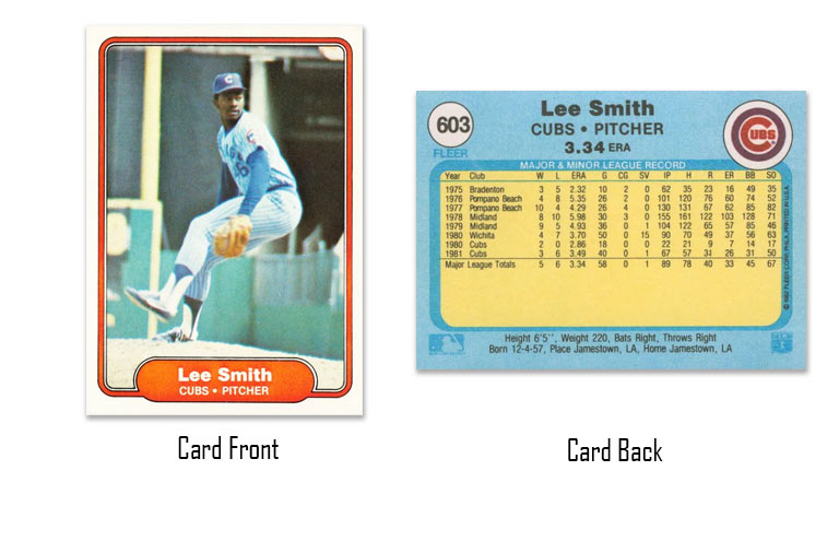 1982 Fleer Lee Smith rookie card