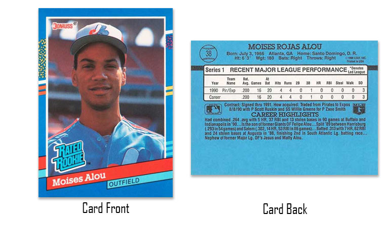 1991 Donruss Moises Alou rated rookie card