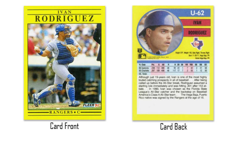 1991 Fleer Update Ivan Rodriguez rookie card