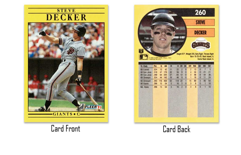 1991 Fleer Steve Decker rookie card