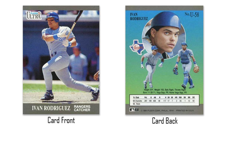 1991 Ultra Update Ivan Rodriguez rookie card