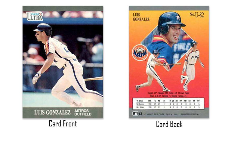 1991 Ultra Update Luis Gonzalez rookie card