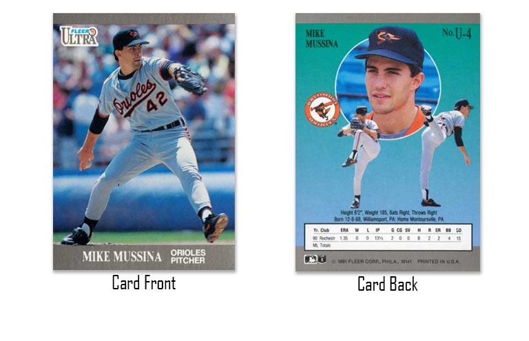 1991 Fleer Ultra Update Mike Mussina rookie card
