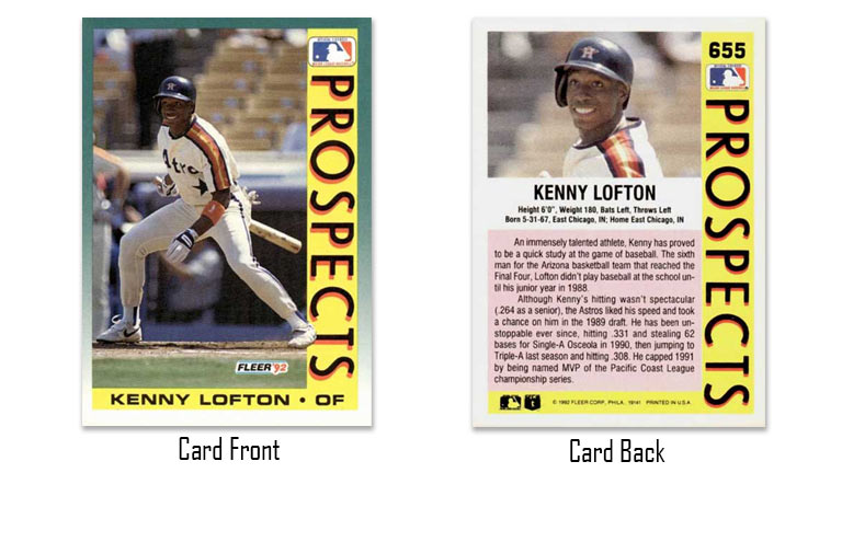 1992 Fleer baseball Kenny Lofton rookie card