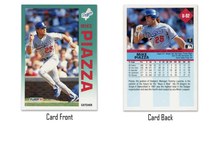 1992 Fleer Update Mike Piazza rookie card