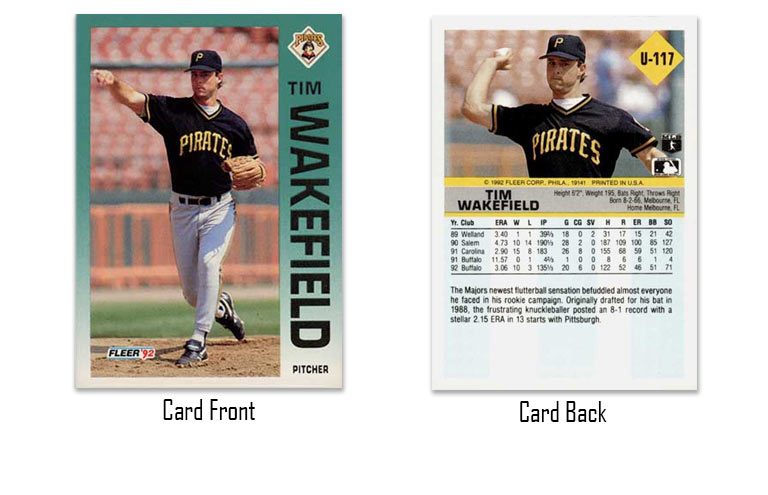 1992 Fleer Update Tim Wakefield rookie card