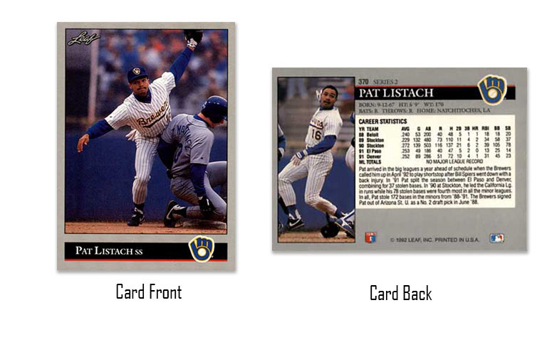 1992 Leaf baseball Pat Listach rookie card