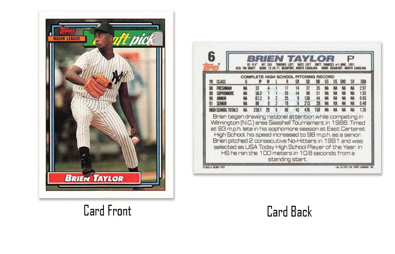 1992 Topps Brien Taylor rookie card