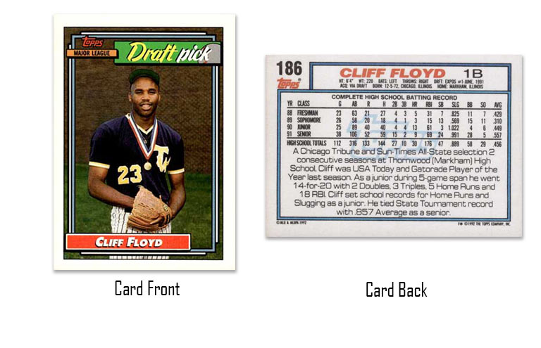 1992 Topps Cliff Floyd rookie card