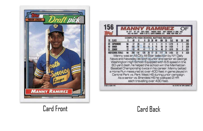 1992 Topps Manny Ramirez rookie card