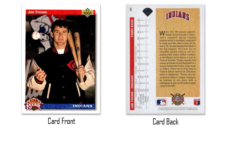 1992 Upper Deck Jim Thome "Star Rookie" card