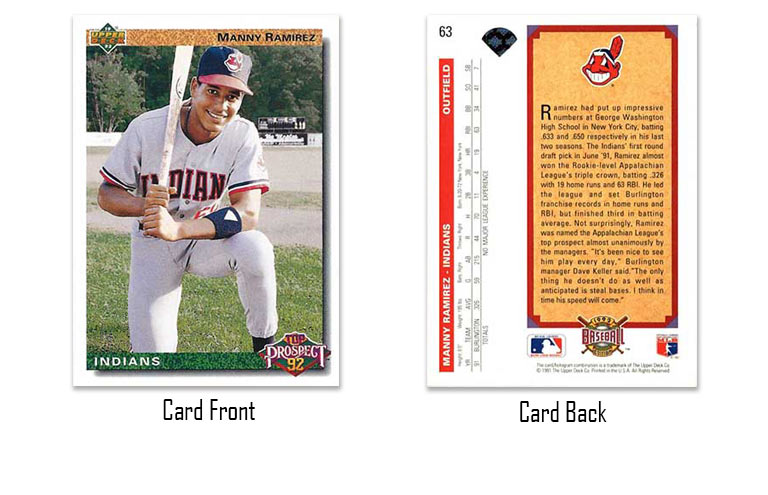 1992 Upper Deck Manny Ramirez "Top Prospect" rookie card