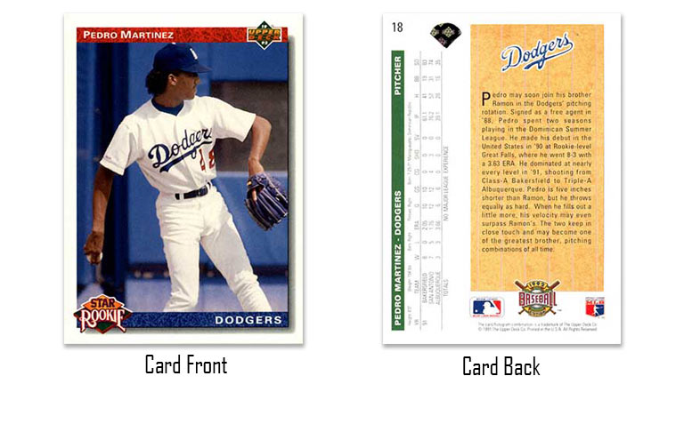 1992 Upper Deck Pedro Martinez "Star Rookie" card