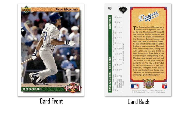 1992 Upper Deck Raul Mondesi "Top Prospect" rookie card