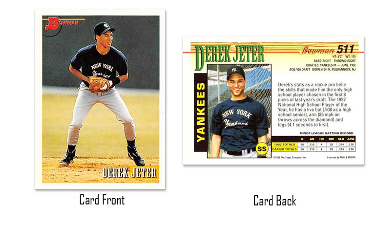 1993 Bowman baseball Derek Jeter rookie card