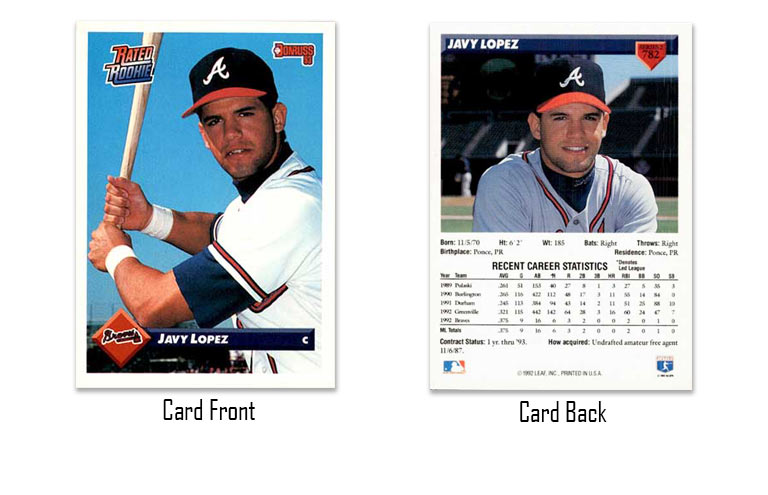 1993 Donruss Javy Lopez Rated Rookie card