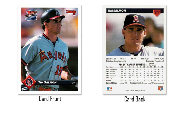 1993 Donruss Tim Salmon Rated Rookie card