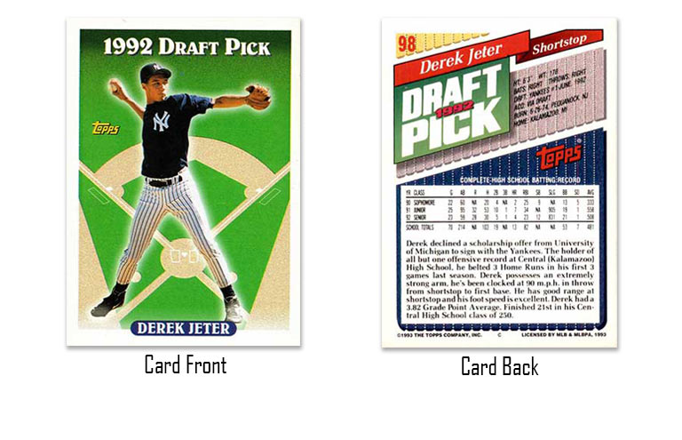1993 Topps Derek Jeter Draft Pick rookie card