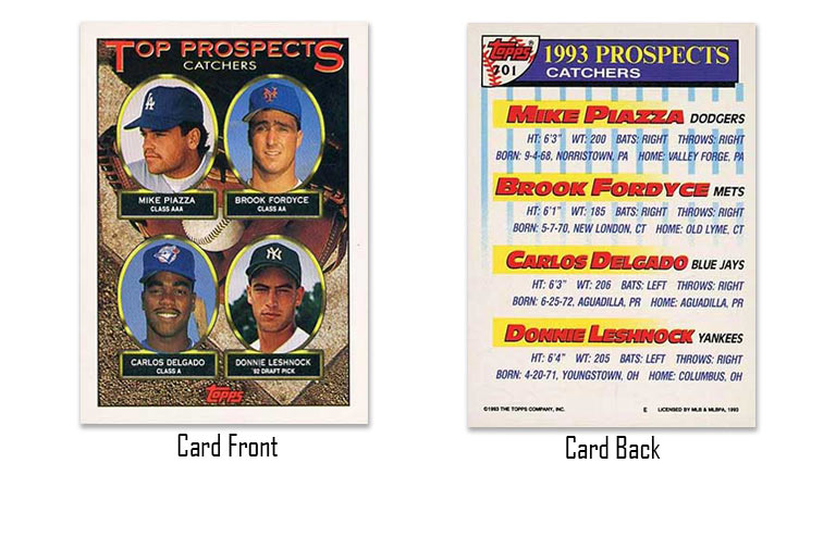 1993 Topps Mike Piazza Top Prospect rookie card