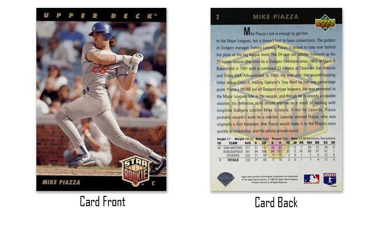 1993 Upper Deck baseball Mike Piazza Star Rookie card