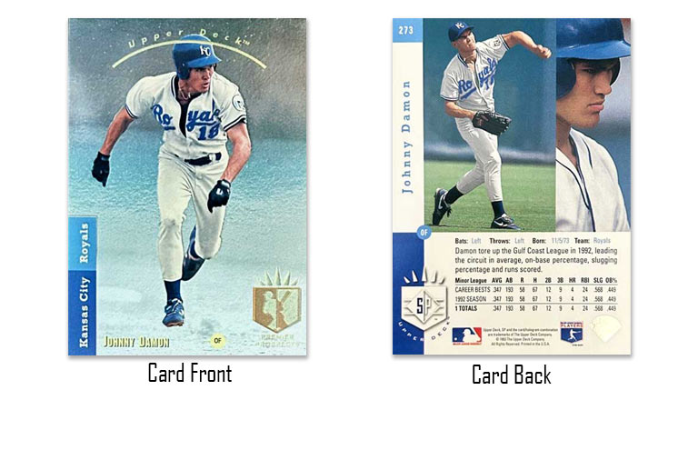1993 Upper Deck SP Johnny Damon Premier Prospect rookie card
