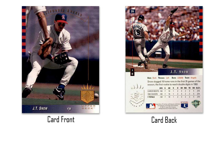 1993 Upper Deck SP J.T. Snow rookie card