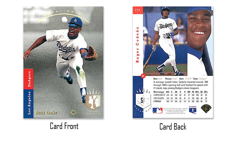 1993 Upper Deck SP Roger Cedeno Premier Prospect rookie card