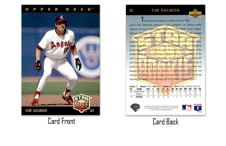 1993 Upper Deck baseball Tim Salmon Star Rookie card