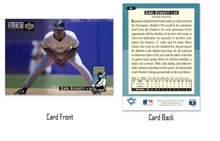 1993 Upper Deck Collector's Choice Carl Everett rookie card
