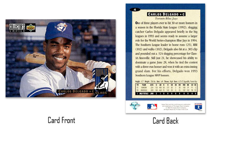 1993 Upper Deck Collector's Choice Carlos Delgado rookie card