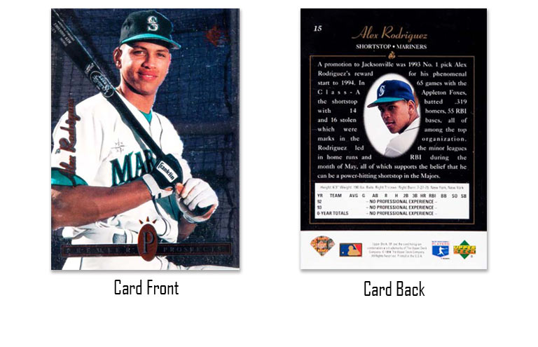 1994 Upper Deck SP foil Alex Rodriguez rookie card