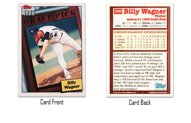 1994 Topps baseball Billy Wagner rookie card