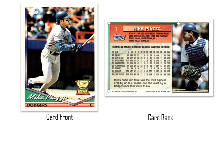 1994 Topps baseball Mike Piazza Gold Cup rookie card