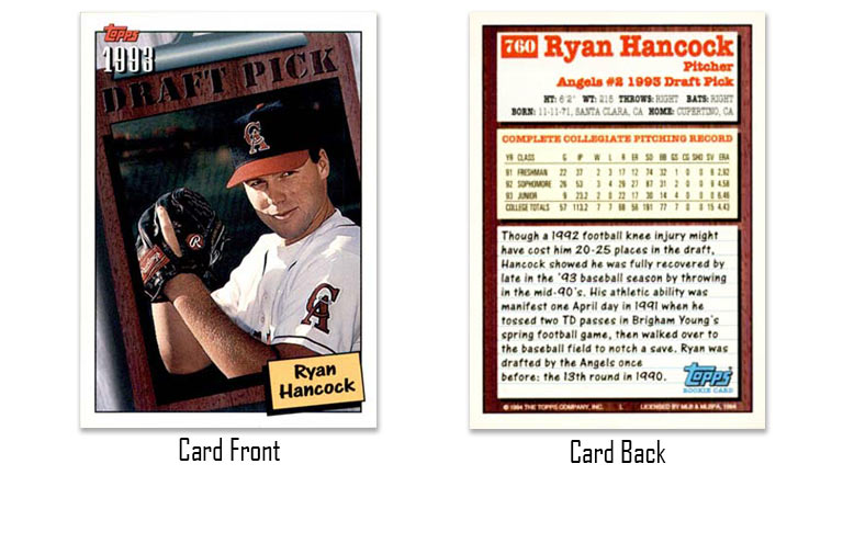 1994 Topps baseball Ryan Hancock rookie card