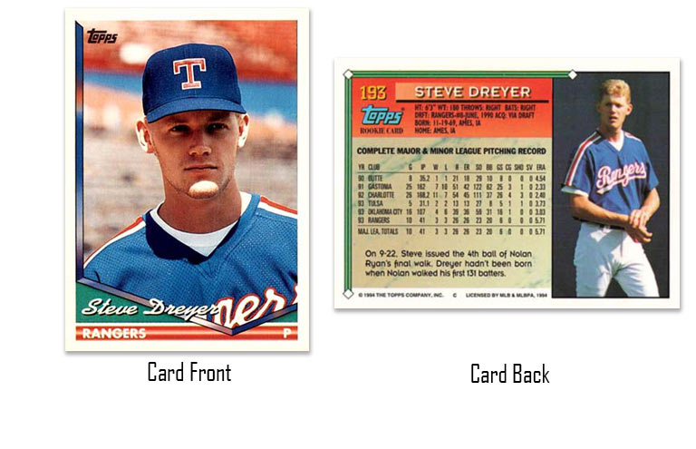 1994 Topps baseball Steve Dreyer rookie card