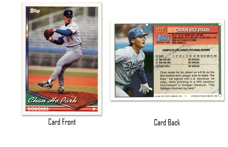 1994 Topps Traded baseball Chan Ho Park rookie card