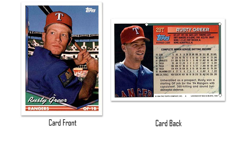 1994 Topps Traded Rusty Greer rookie card