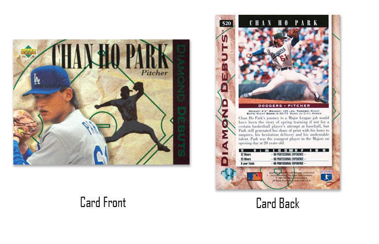 1994 Upper Deck Chan Ho Park Diamond Debuts rookie card