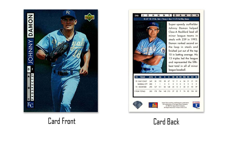 1994 Upper Deck Johnny Damon Top Prospect rookie card