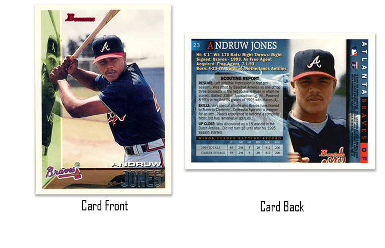 1995 Bowman baseball Andruw Jones rookie card