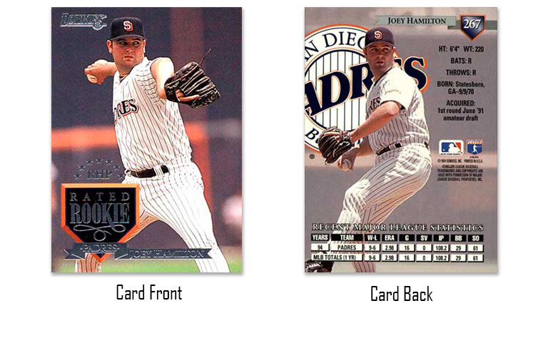 1995 Donruss Joey Hamilton Rated Rookie card