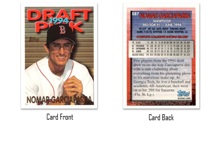1995 Topps Nomar Garciaparra Draft Pick rookie card