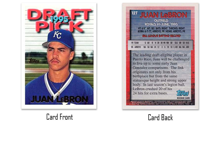 1995 Topps Traded Juan LeBron Draft Pick rookie card