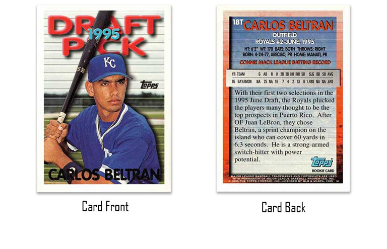 1995 Topps Traded Carlos Beltran Draft Pick rookie card
