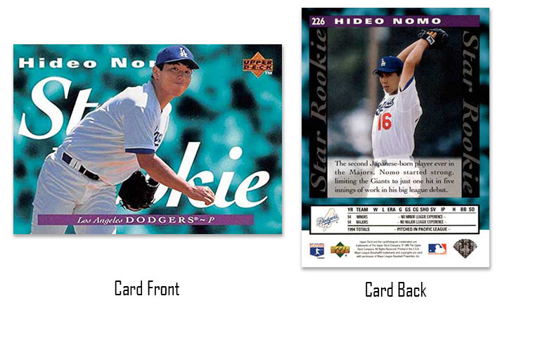 1995 Upper Deck Hideo Nomo Star Rookie card