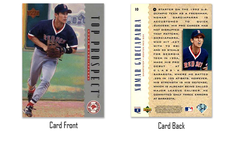 1995 Upper Deck baseball Nomar Garciaparra Top Prospect rookie card